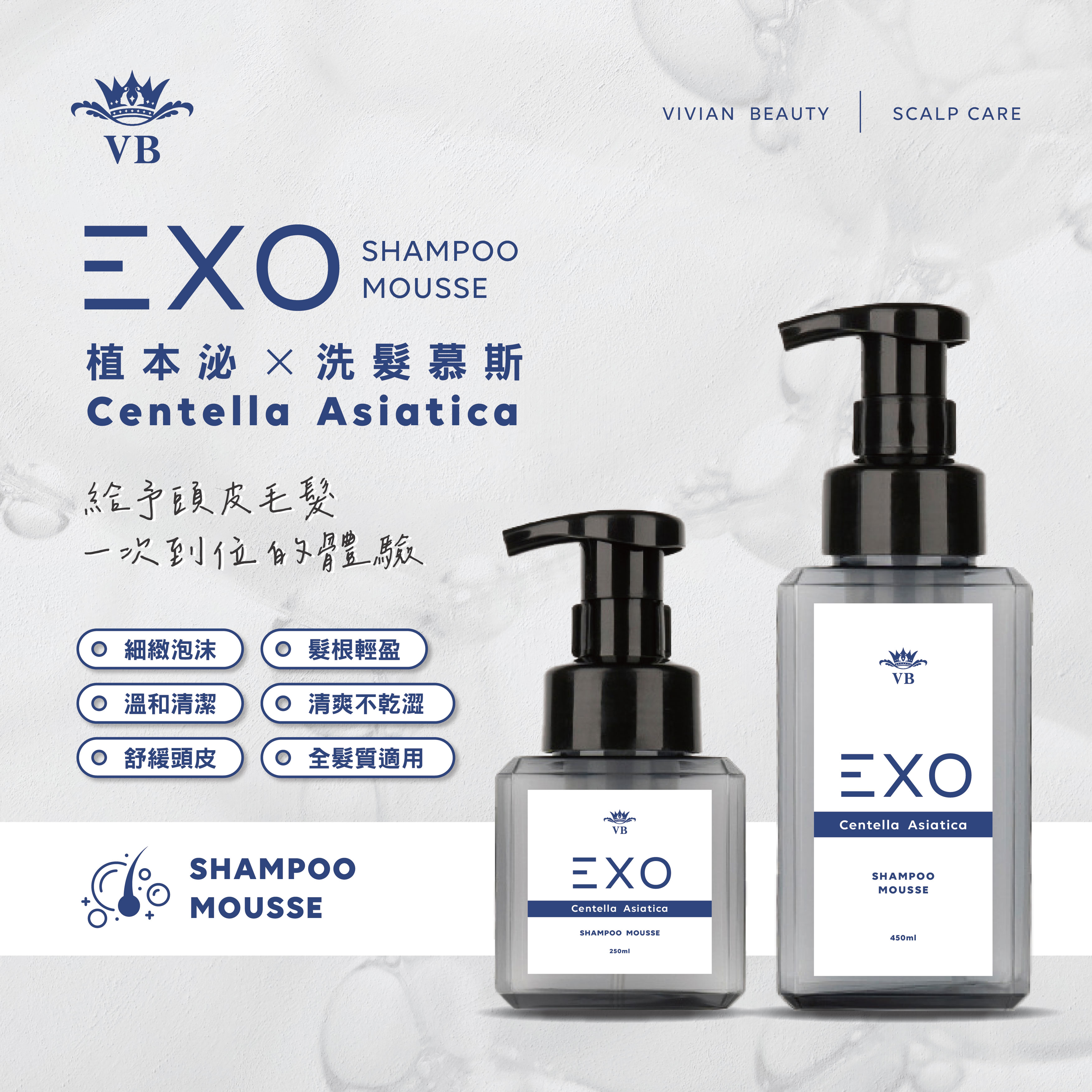 VB EXO 植本泌 洗髮慕斯 積雪草植物細胞外囊泡 450ml